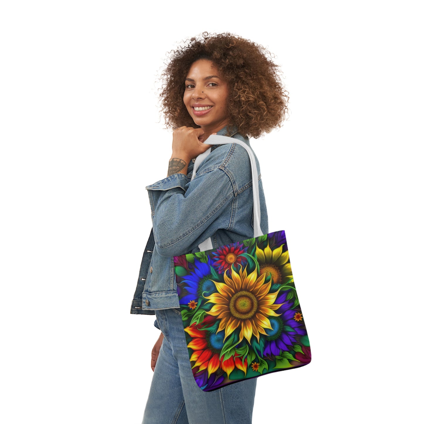 Bold And Beautiful Flowers Style Four Polyester Canvas Tote Bag (AOP)