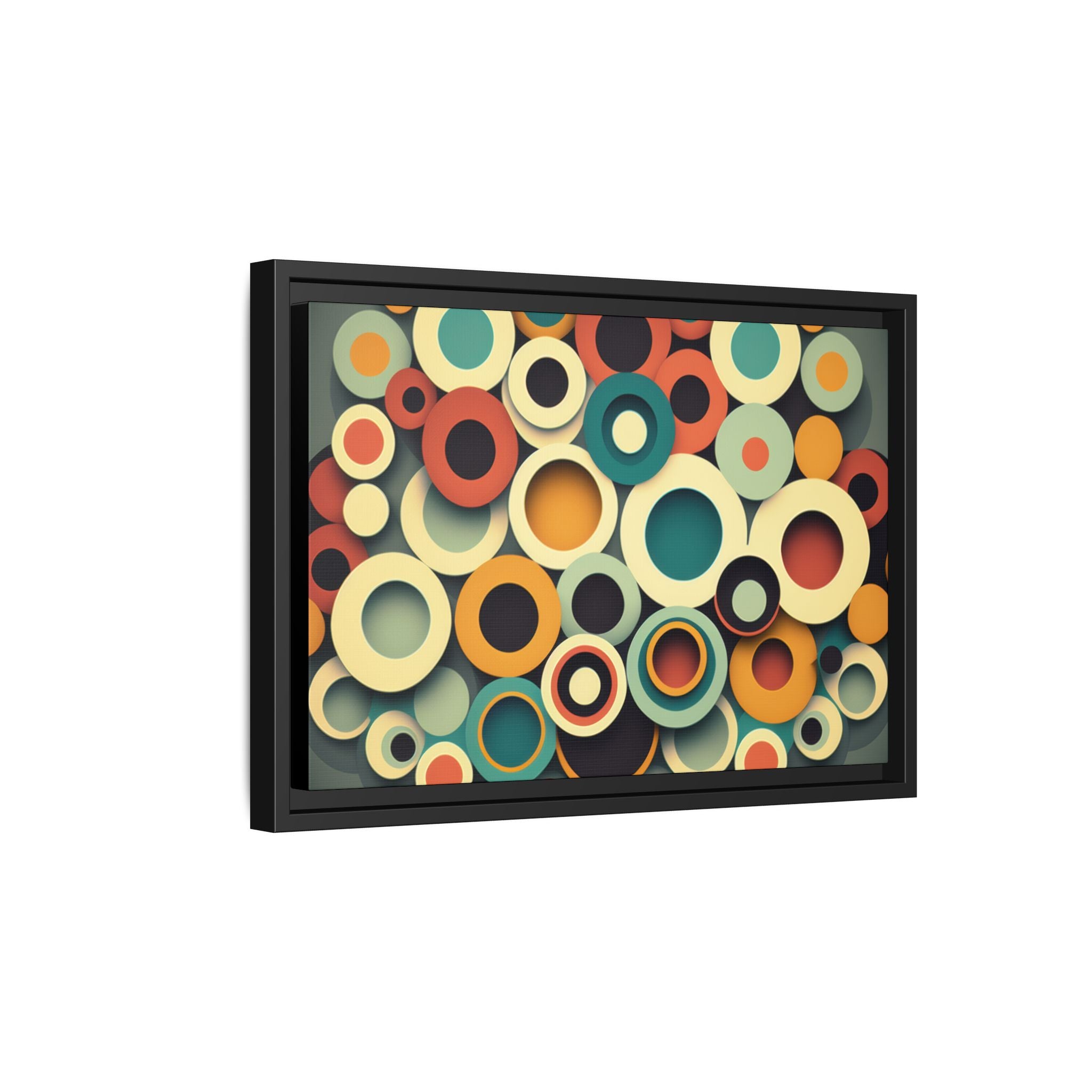 Gathered Circles, Matte Canvas, Framed (Multi-color)