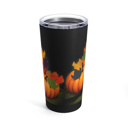 Fall Home With Black Cat And Pumpkins Tumbler 20oz
