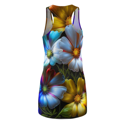 Bold & Beautiful & Metallic Wildflowers, Gorgeous floral Design, Style 5 Women's Cut & Sew Racerback Dress (AOP)