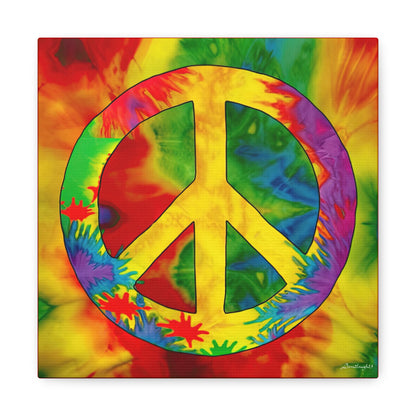 Coolio Tie Dye Hippie Peace Sign 2 Canvas Gallery Wraps