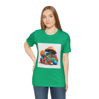 Hippie Mushroom Color Candy Style Design Style 1Unisex Jersey Short Sleeve Tee