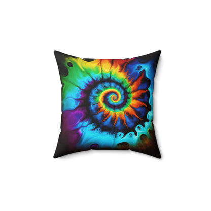 Bold And Beautiful Tie Dye Style One Spun Polyester Square Pillow