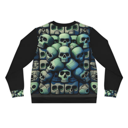 Metallic Chrome Skulls and classic Designed Background Style 10 Lightweight Sweatshirt (AOP)
