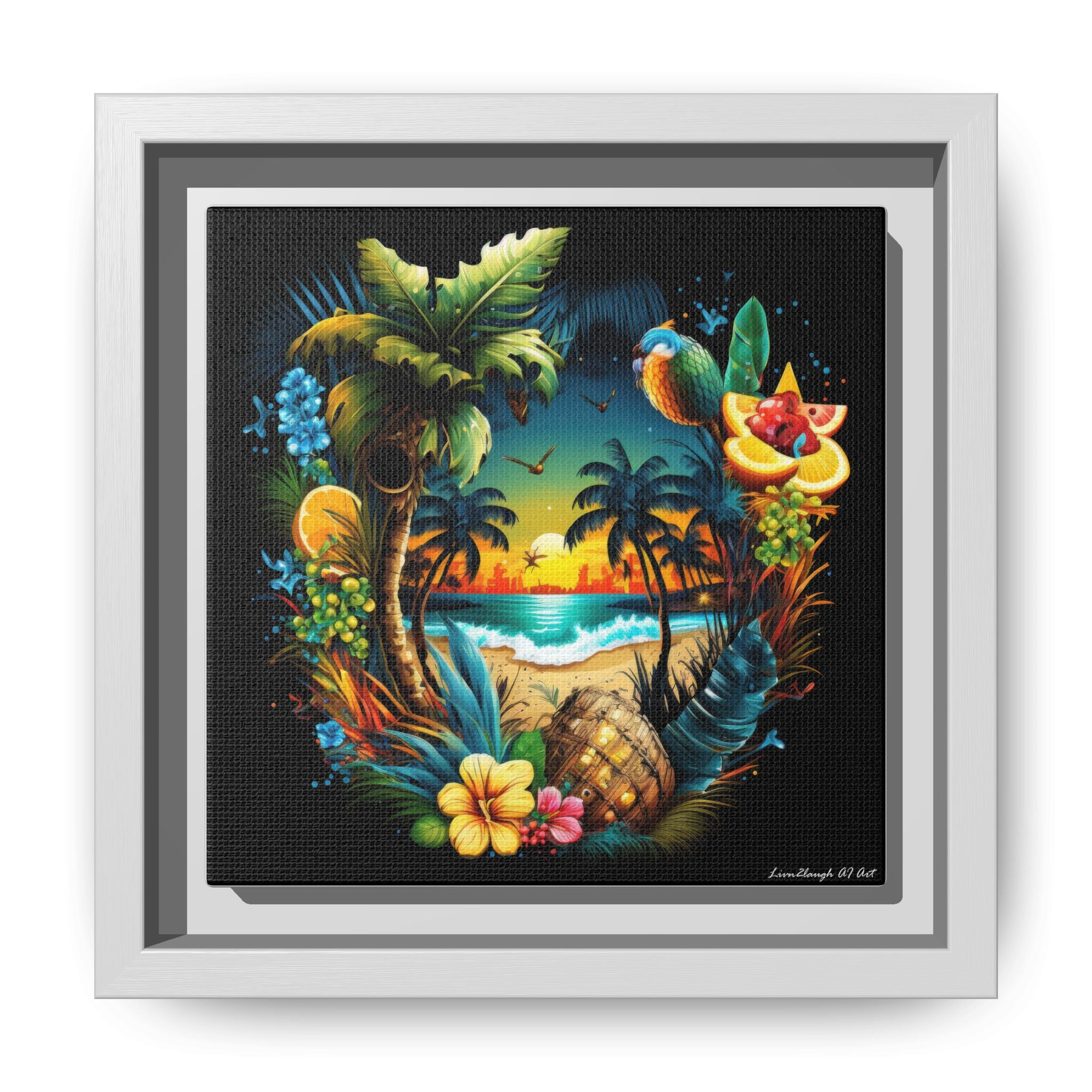 Island Rhythm at Dusk, Art Print — Colorful Modern Wall Canvas