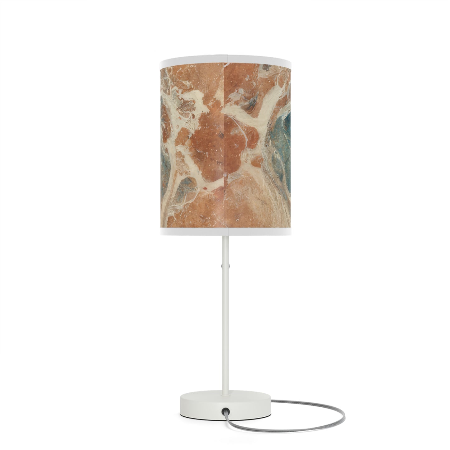 Bold And Beautiful White, Grey And Blue Floral Style 2 Lamp on a Stand, US|CA plug