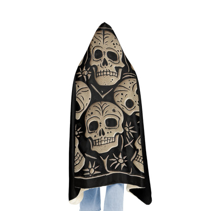 Chrome Silver Skulls 3 Snuggle Blanket