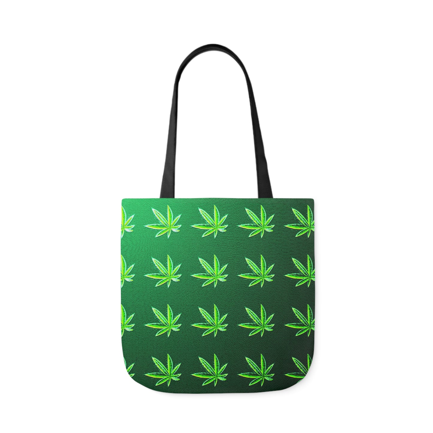 Green Leaf Marijuana Pot Weed Leaf 420 Polyester Canvas Tote Bag (AOP)