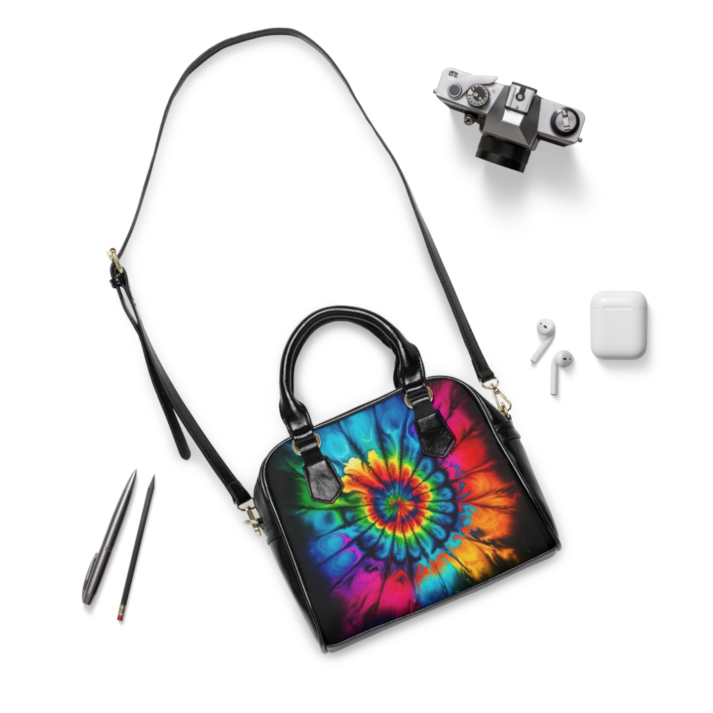 Bold And Beautiful Tie Dye Style Two Shoulder Handbag