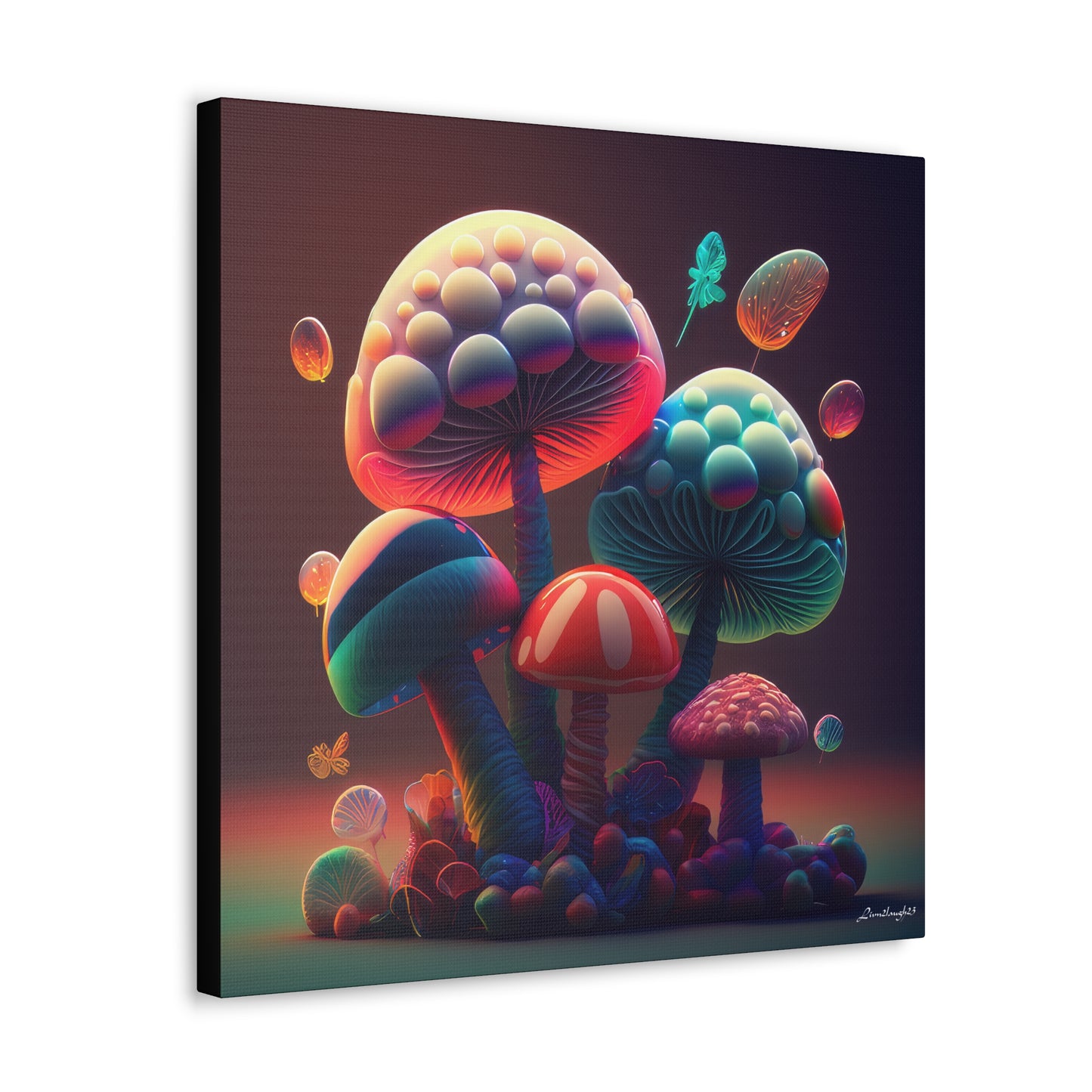 Beautiful Mushroom Luminating Colorful Bliss 5 Canvas Gallery Wraps