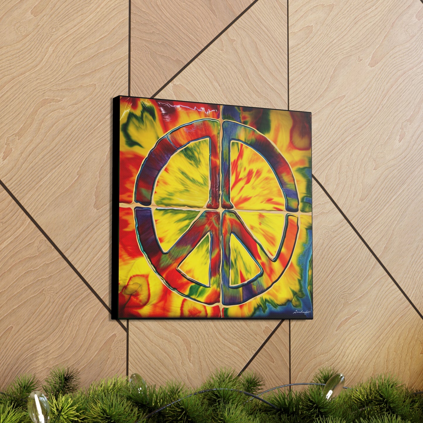 Coolio Tie Dye Hippie Peace Sign Canvas Gallery Wraps