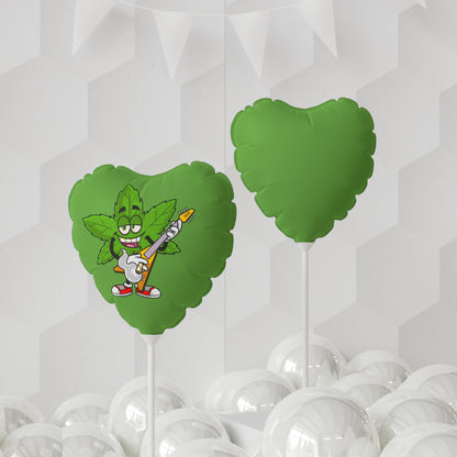 Marijuana Reggae Pot Leaf Man Smoking A Joint With Red Sneakers Style 2, Green Balloon (Round and Heart-shaped), 11"