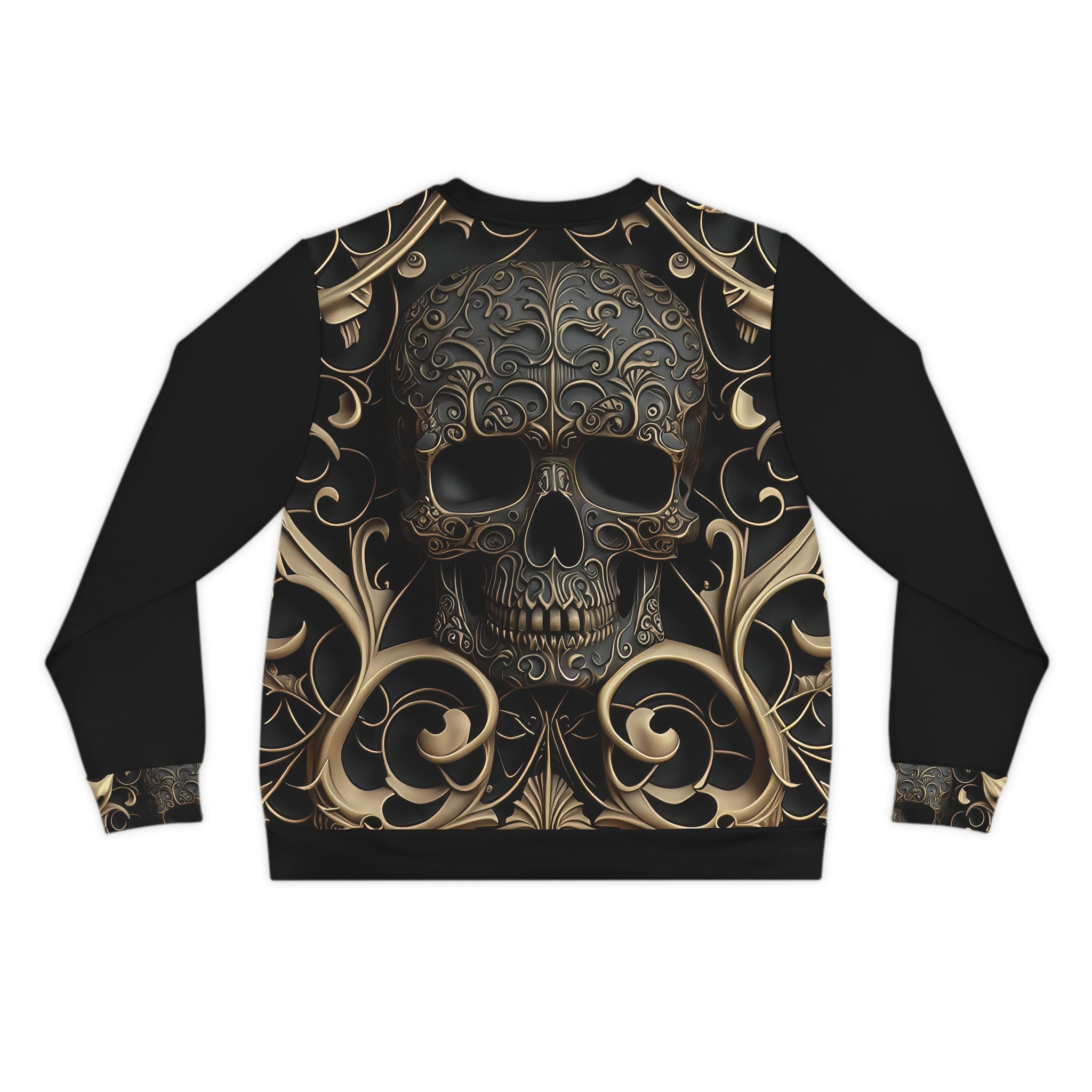 Metallic Chrome Skull and classic Designed Background Style 3 Lightweight Sweatshirt (AOP)
