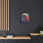 Home Beneath the Rainbow, Art Print — Colorful Modern Wall Canvas