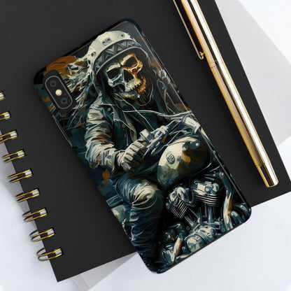 Skull Motorcycle Rider, Ready to Tear Up Road On Beautiful Bike Tough Phone Cases