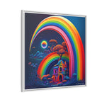 Home Beneath the Rainbow, Art Print — Colorful Modern Wall Canvas