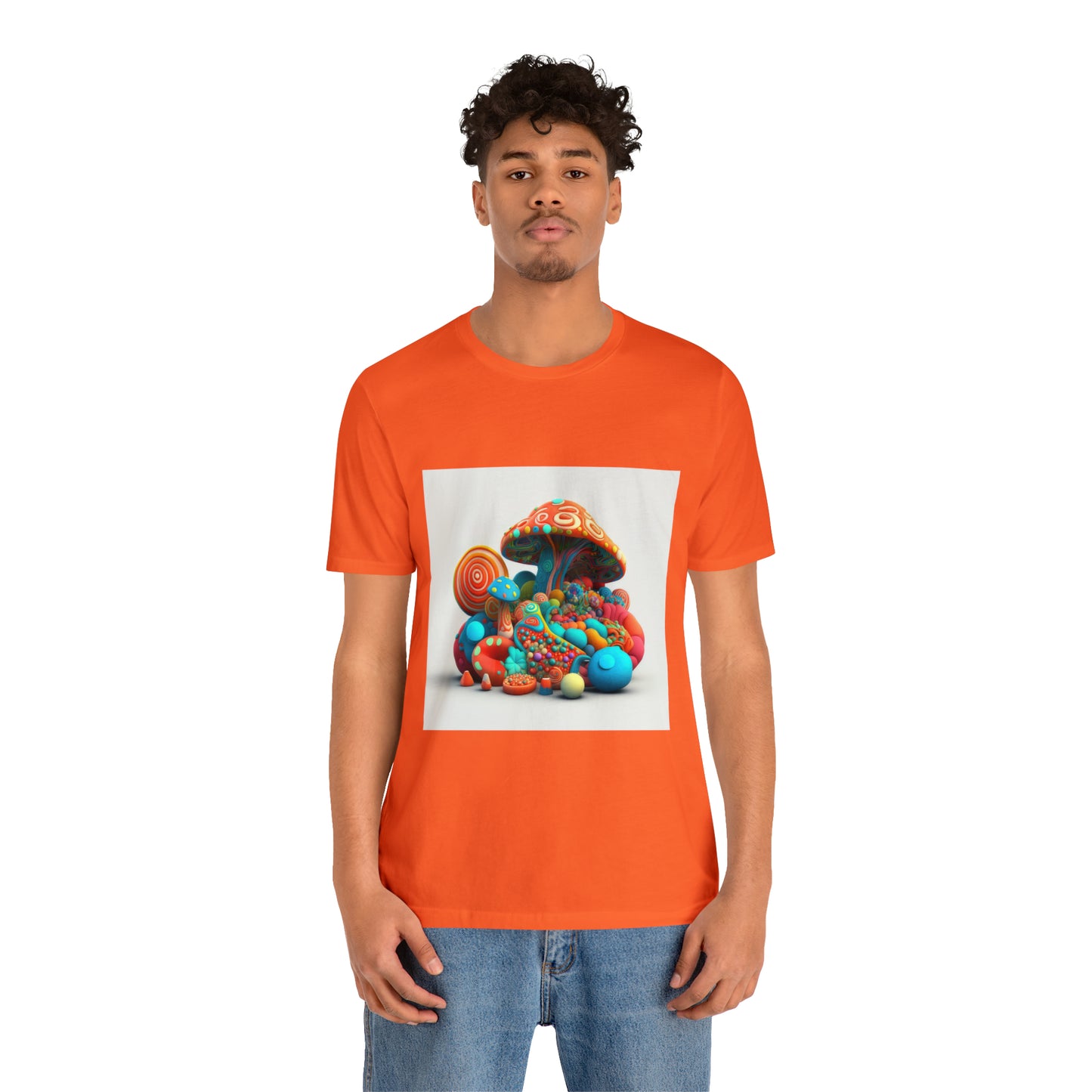 Hippie Mushroom Color Candy Style Design Style 1Unisex Jersey Short Sleeve Tee