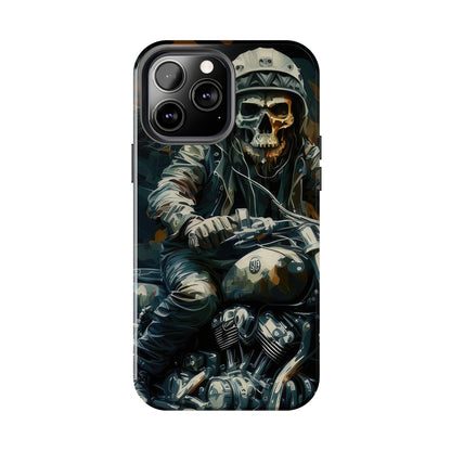 Skull Motorcycle Rider, Ready to Tear Up Road On Beautiful Bike Tough Phone Cases