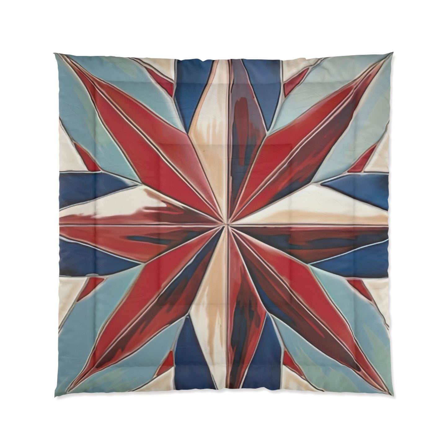 Beautiful Stars Abstract Star Style Red, White, And Blue Comforter