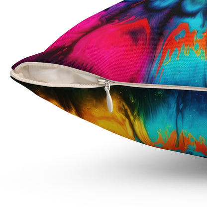 Bold And beautiful Tie Dye Style Two Spun Polyester Square Pillow