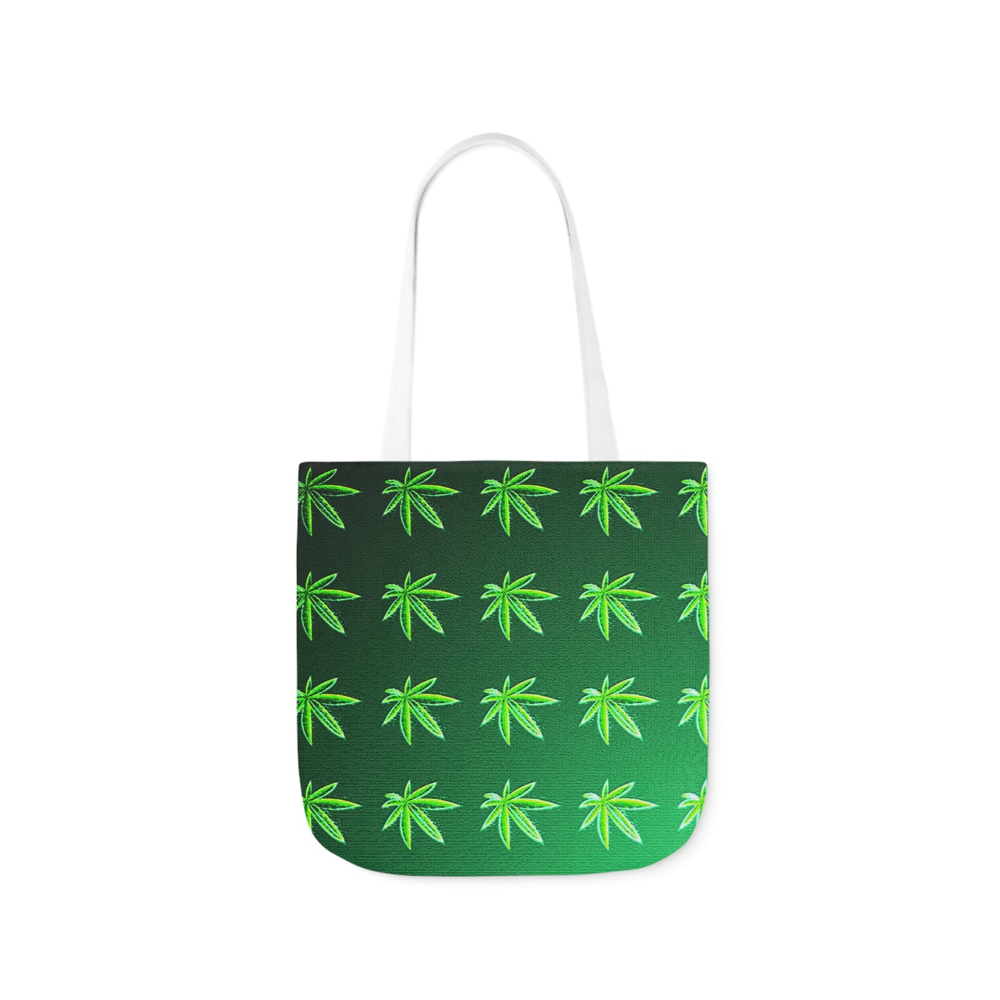 Green Leaf Marijuana Pot Weed Leaf 420 Polyester Canvas Tote Bag (AOP)