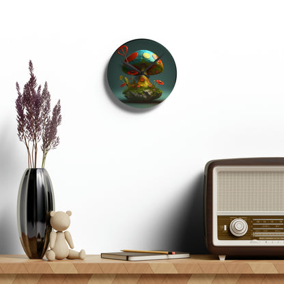 Hippie Mushroom Color Candy Style Design Style 3 Acrylic Wall Clock