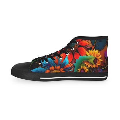 Bold And Beautiful Flowers Style Two Men's High Top Sneakers