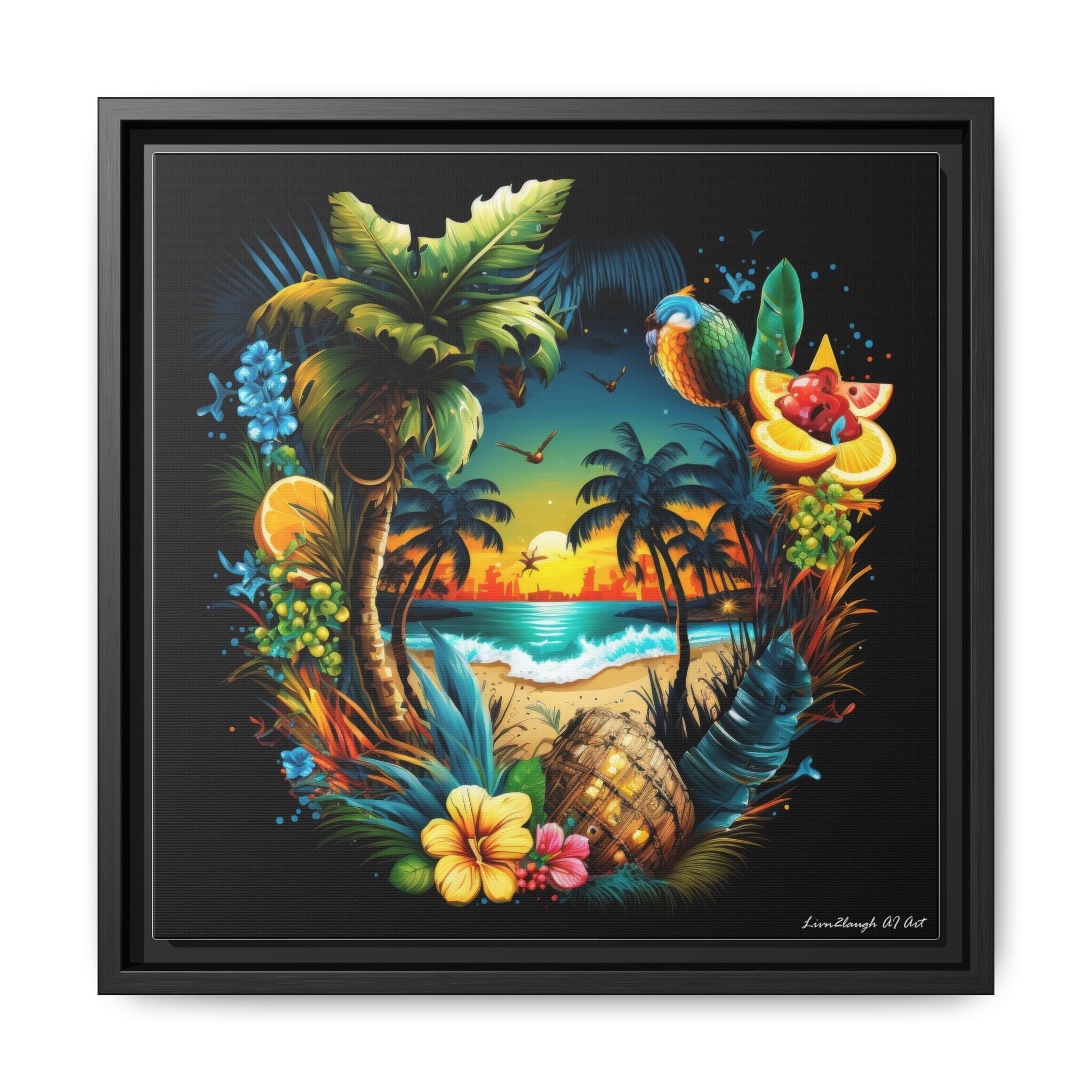 Island Rhythm at Dusk, Art Print — Colorful Modern Wall Canvas