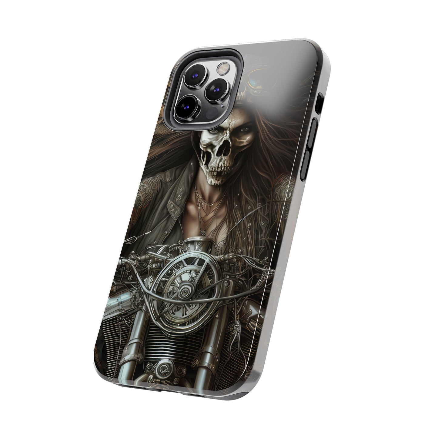 Skull Motorcycle Rider, Ready to Tear Up Road On Beautiful Bike 10 Tough Phone Cases