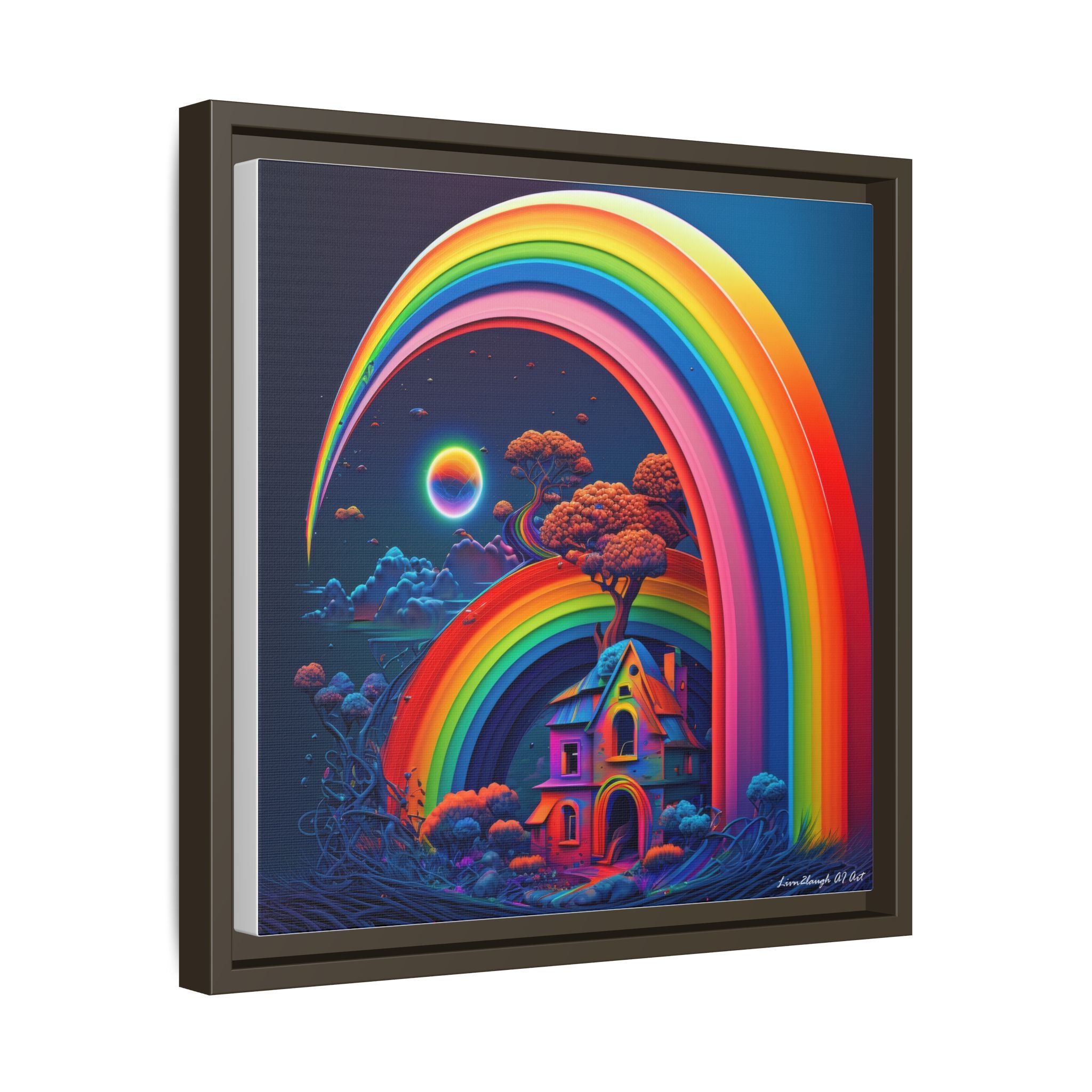 Home Beneath the Rainbow, Art Print — Colorful Modern Wall Canvas