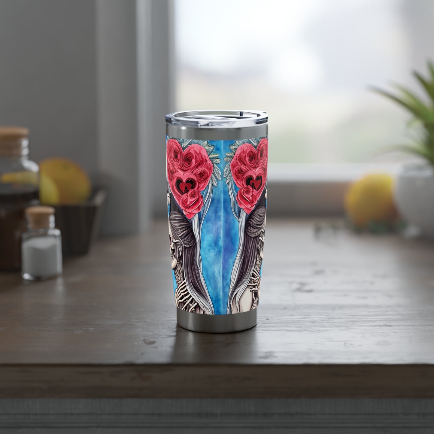 Love Shows No Time Boundaries Skulls,  Loewenkind Creations Vagabond 20oz Tumbler