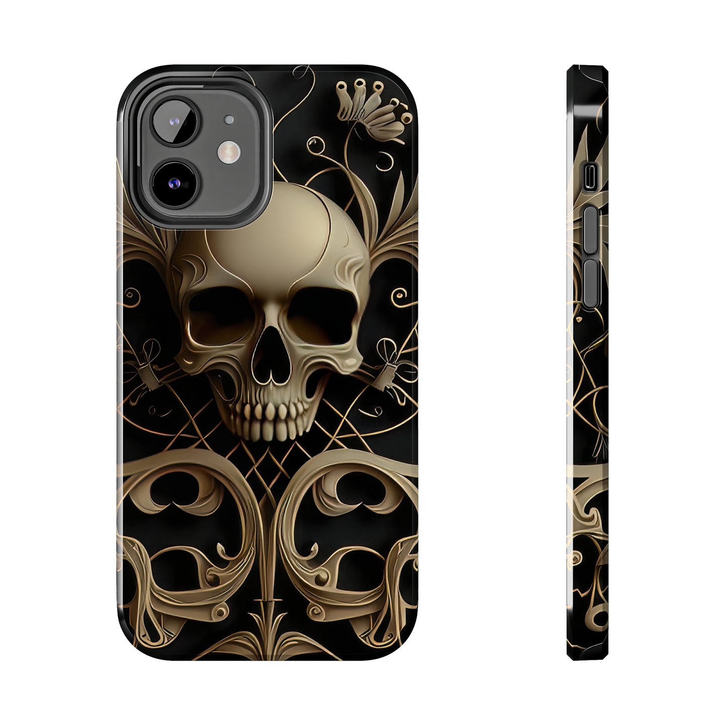 Metallic Chrome Skulls and classic Designed 1 Tough Phone Cases