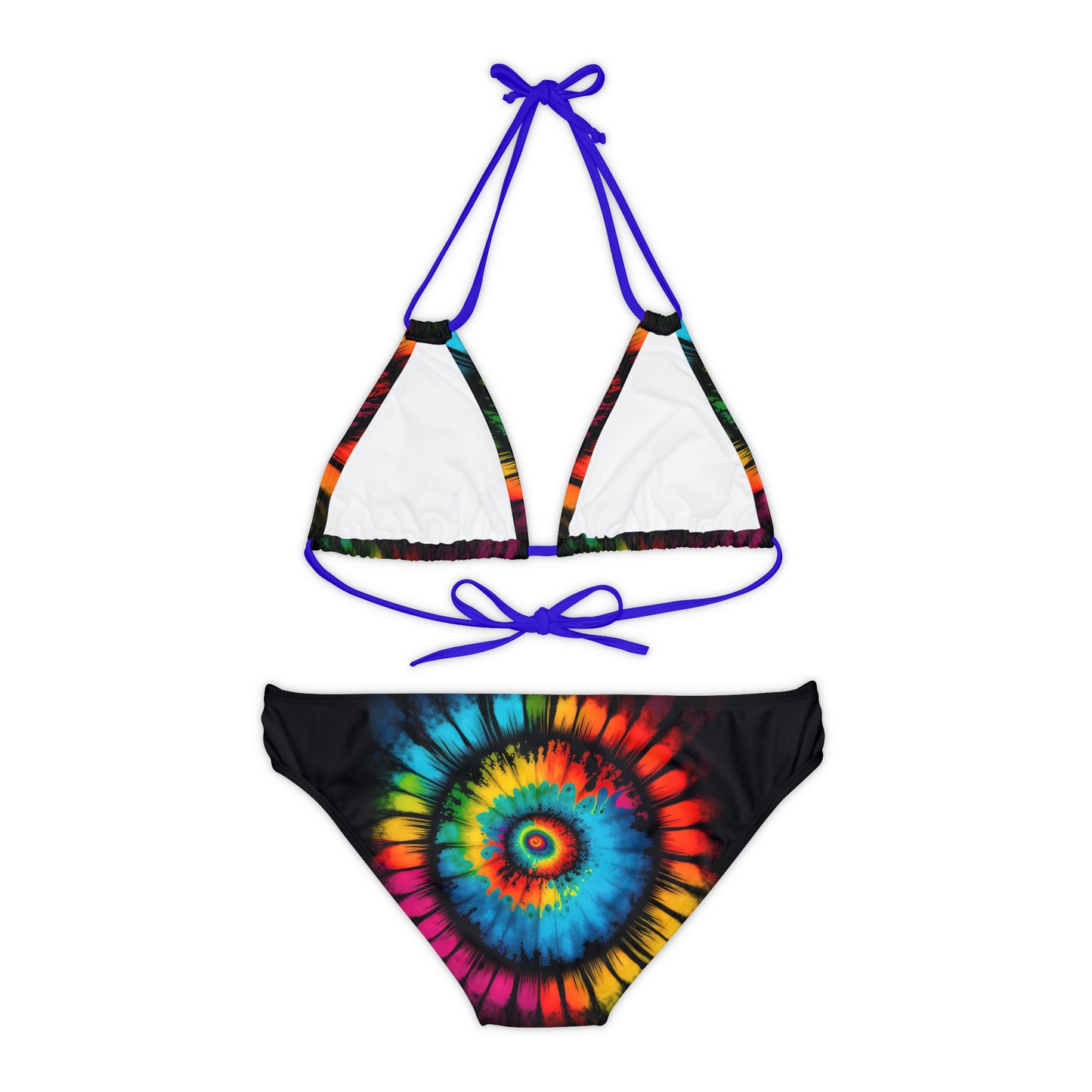 Bold And Beautiful Tie Dye Style Four Strappy Bikini Set (AOP)