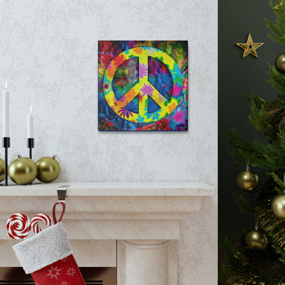 Coolio Tie Dye Hippie Peace Sign 3 Canvas Gallery Wraps