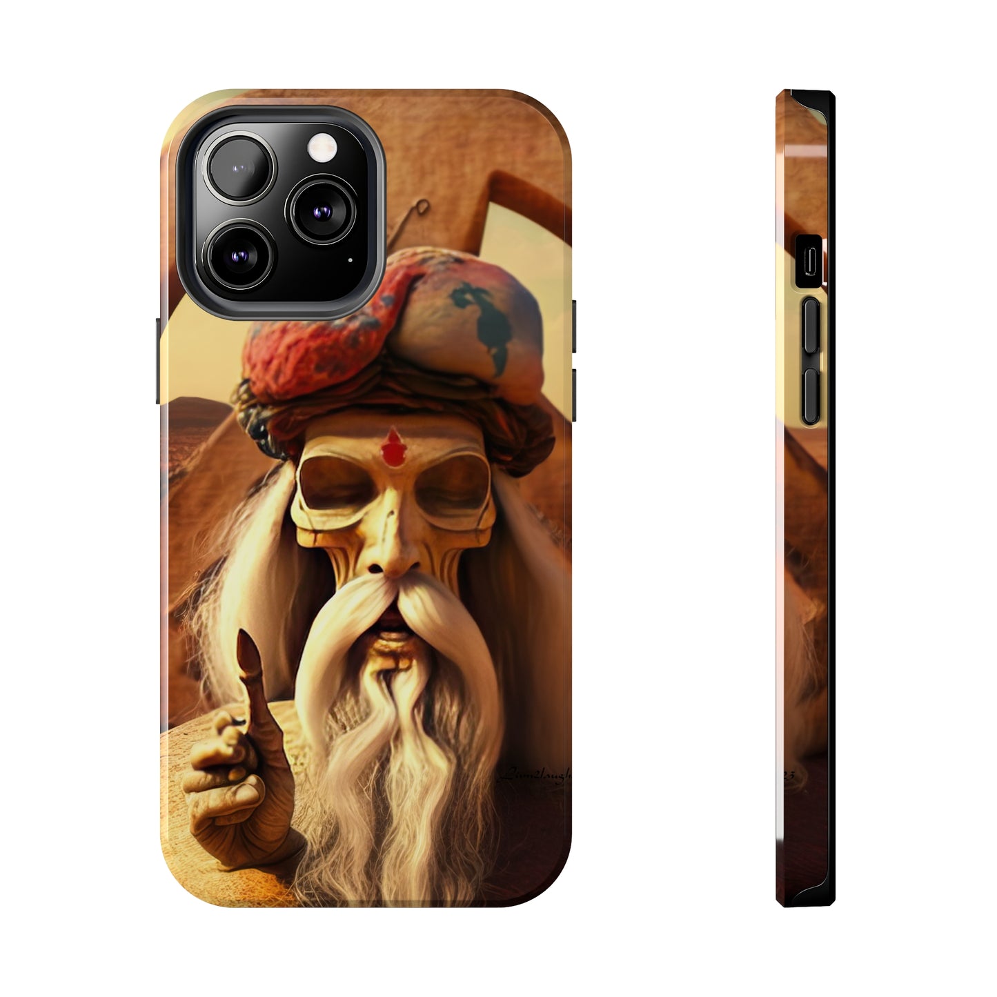 Wise Man In Dessert With Beard And Peace Sign Tough Phone Cases