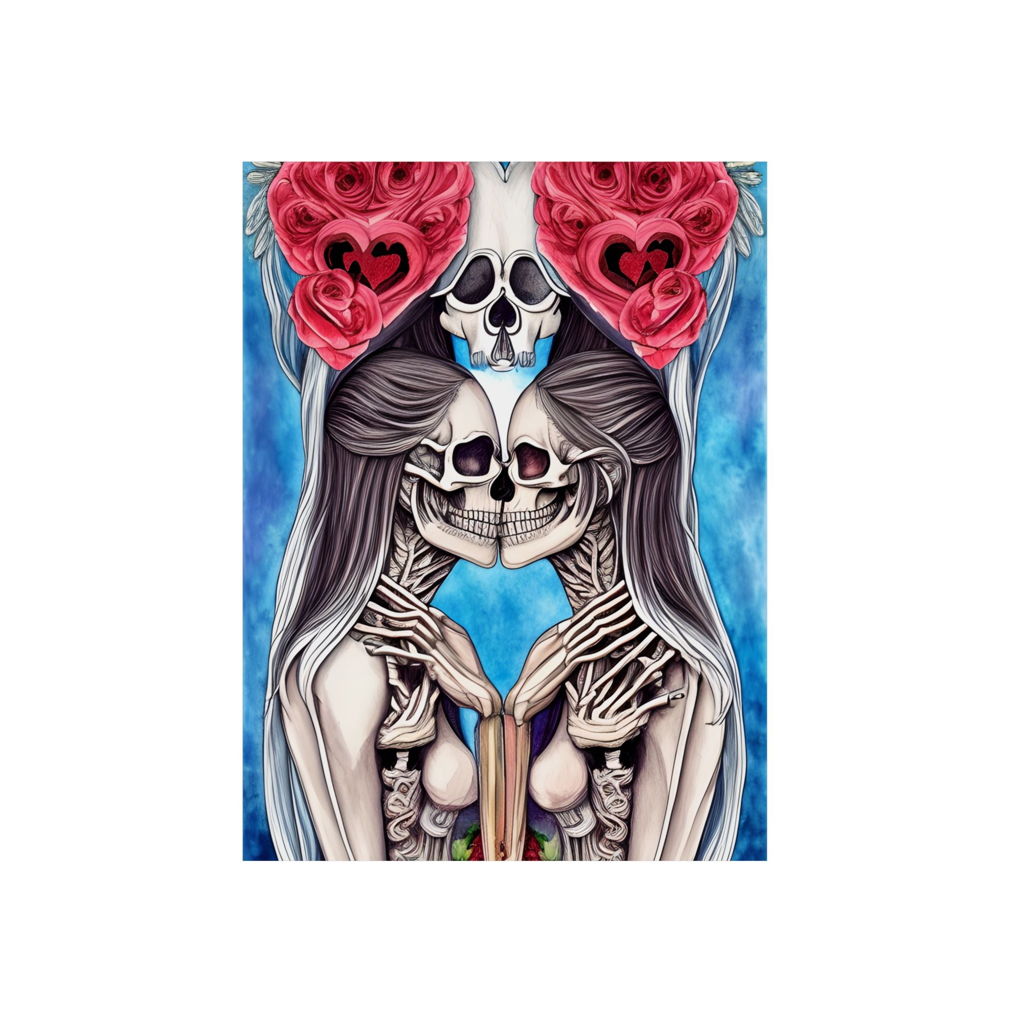 Love Shows No Time Boundaries Skulls, Image By Loewenkind Creations Aluminum Composite Panels
