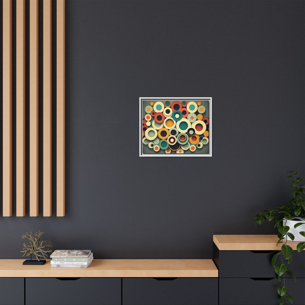 Gathered Circles, Matte Canvas, Framed (Multi-color)