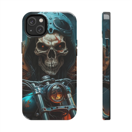 Skull Motorcycle Rider, Ready to Tear Up Road On Beautiful Bike 4 Tough Phone Cases