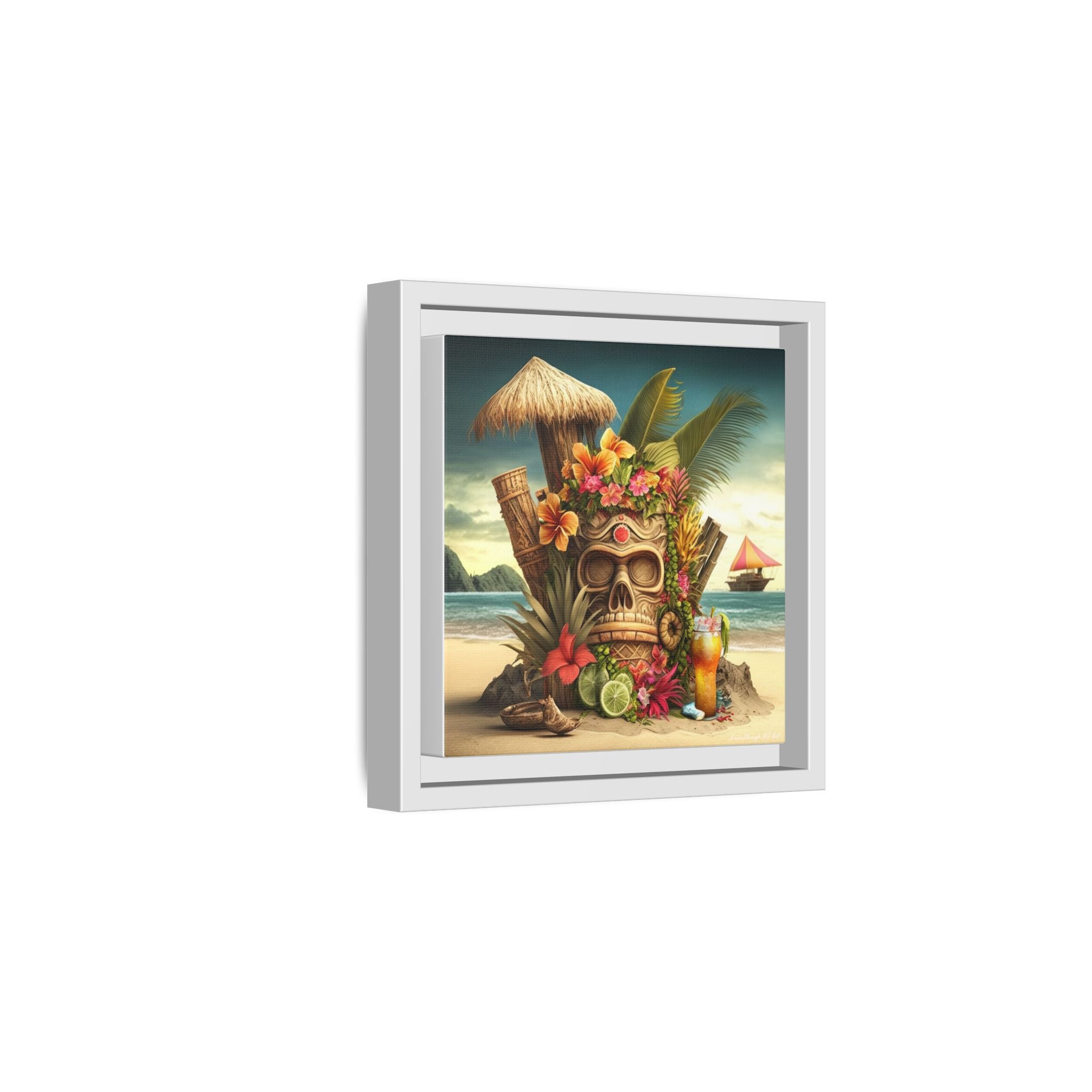 Tiki Dreams by the Shore, Art Print — Colorful Modern Wall Canvas