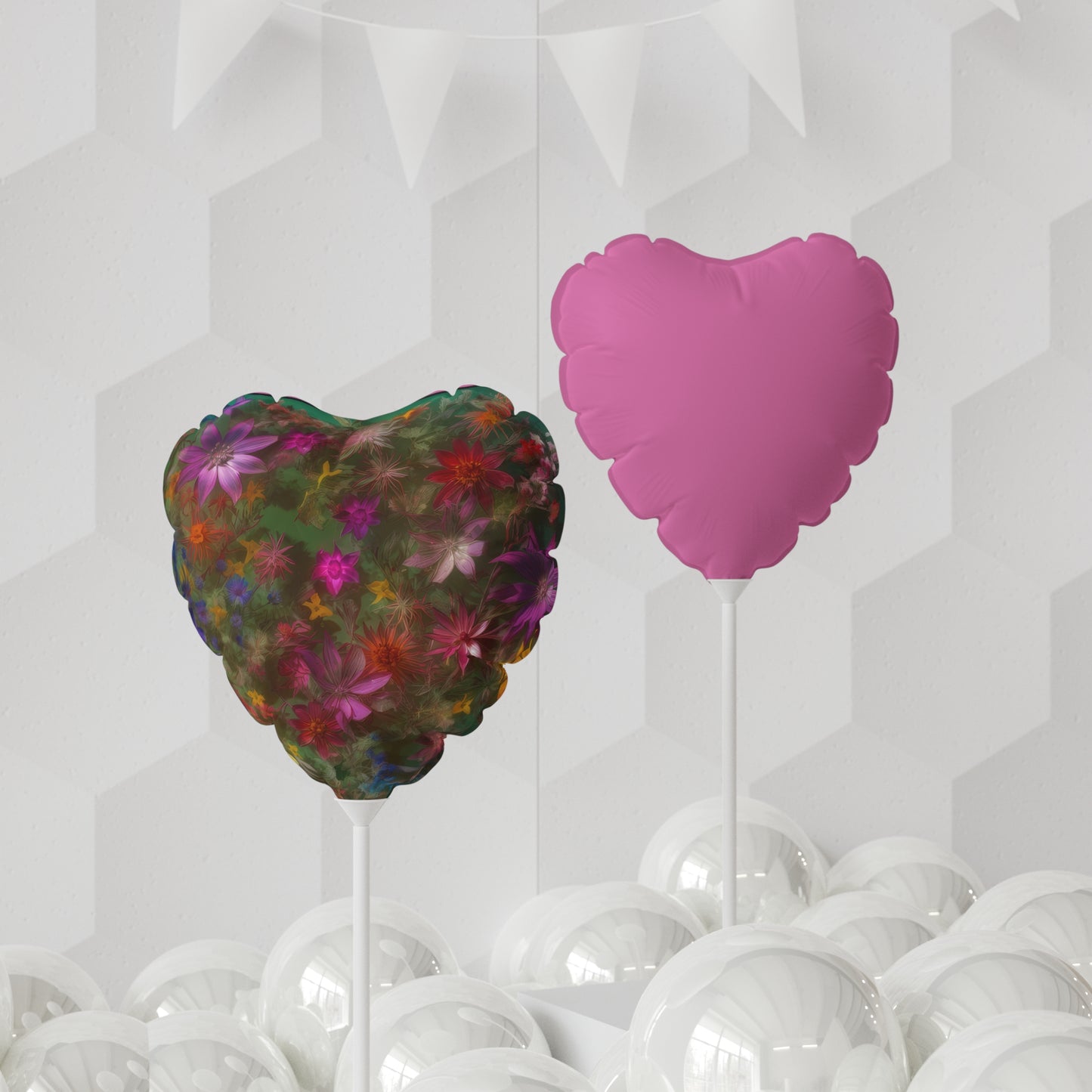 Bold & Beautiful & Metallic Wildflowers, Gorgeous floral Design, Style 3 Balloon (Round and Heart-shaped), 11"