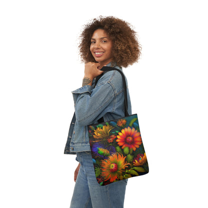 Bold And Beautiful Flowers Style One Polyester Canvas Tote Bag (AOP)