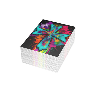 Beautiful Butterfly Tie Dye Cross Gorgeously designed Style 5 Postcard Bundles (envelopes included)