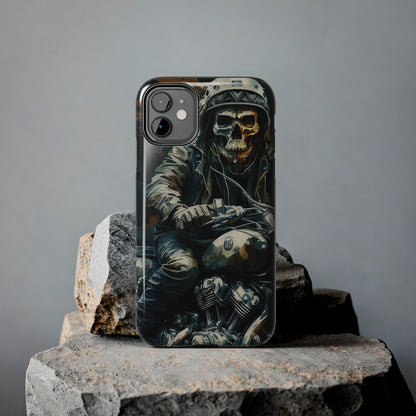 Skull Motorcycle Rider, Ready to Tear Up Road On Beautiful Bike Tough Phone Cases