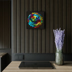 Happy Tie Dye Face Style 4 Wall Clock
