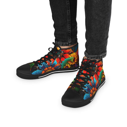 Bold And Beautiful Flowers Style Two Men's High Top Sneakers