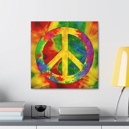 Coolio Tie Dye Hippie Peace Sign 2 Canvas Gallery Wraps