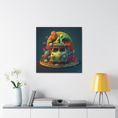 Gummie- Candy Hippie Bus Floral Bliss Canvas Gallery Wraps