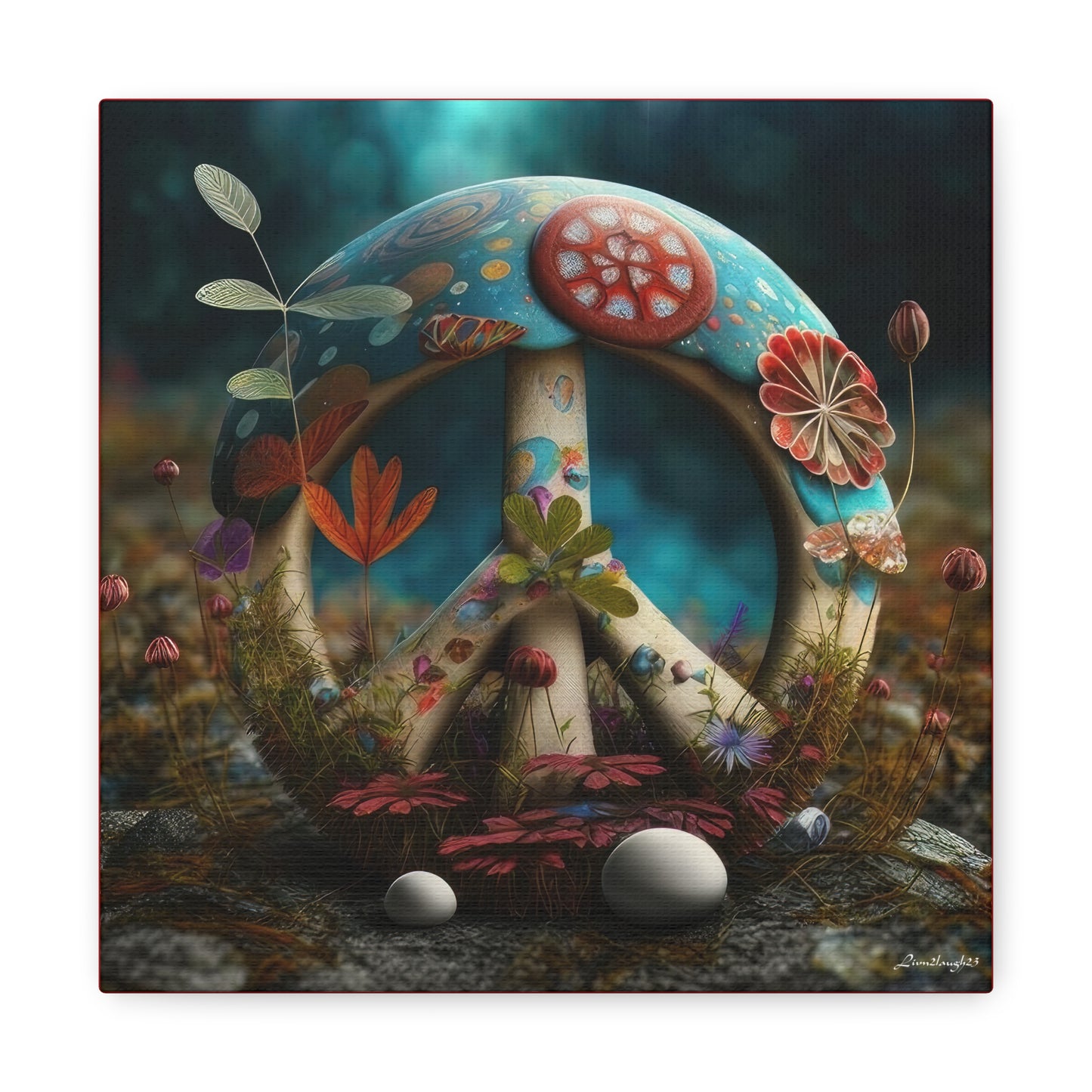 Beautiful Forest Round Peace Sign 8 Canvas Gallery Wraps