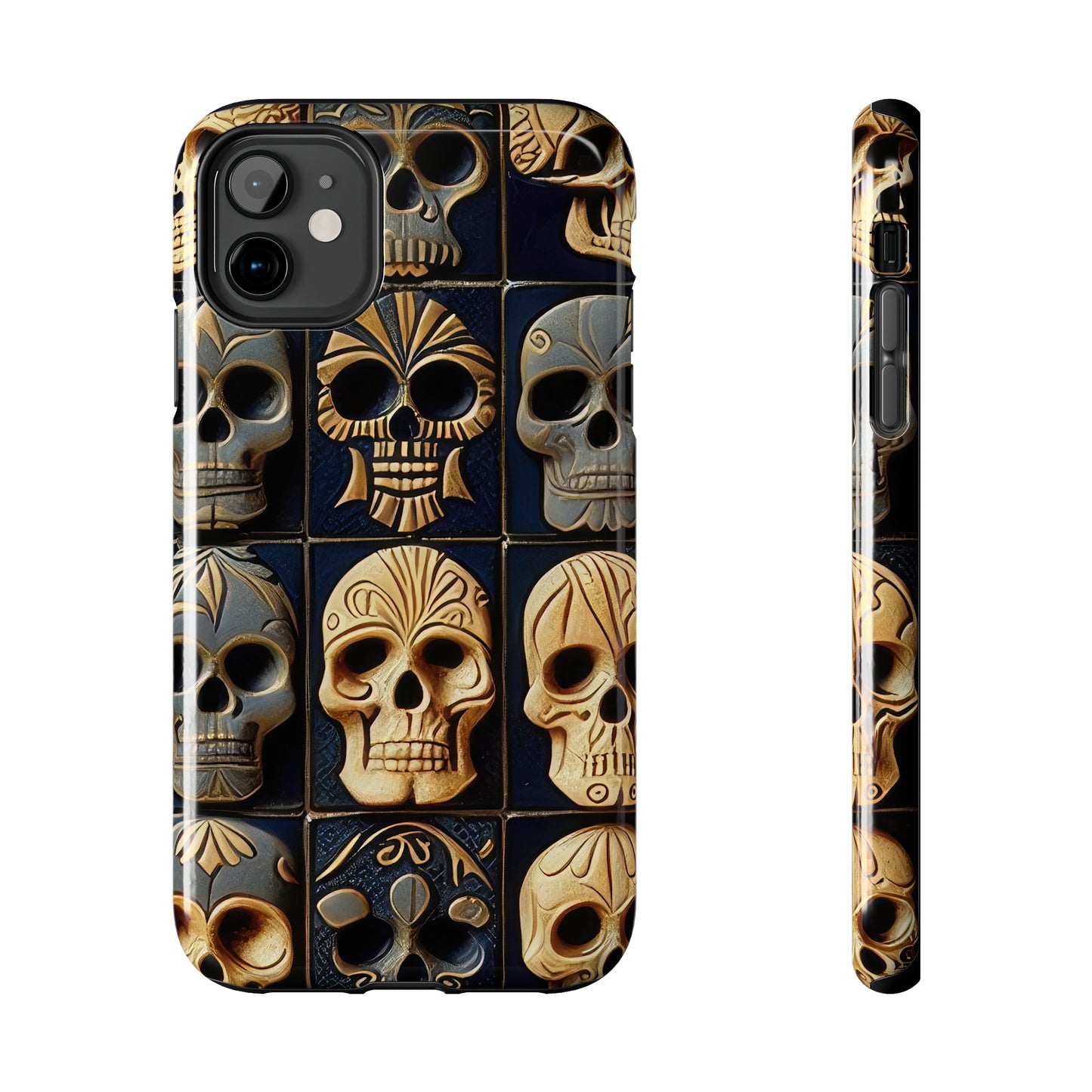 Metallic Chrome Skulls and classic Designed 17 Tough Phone Cases