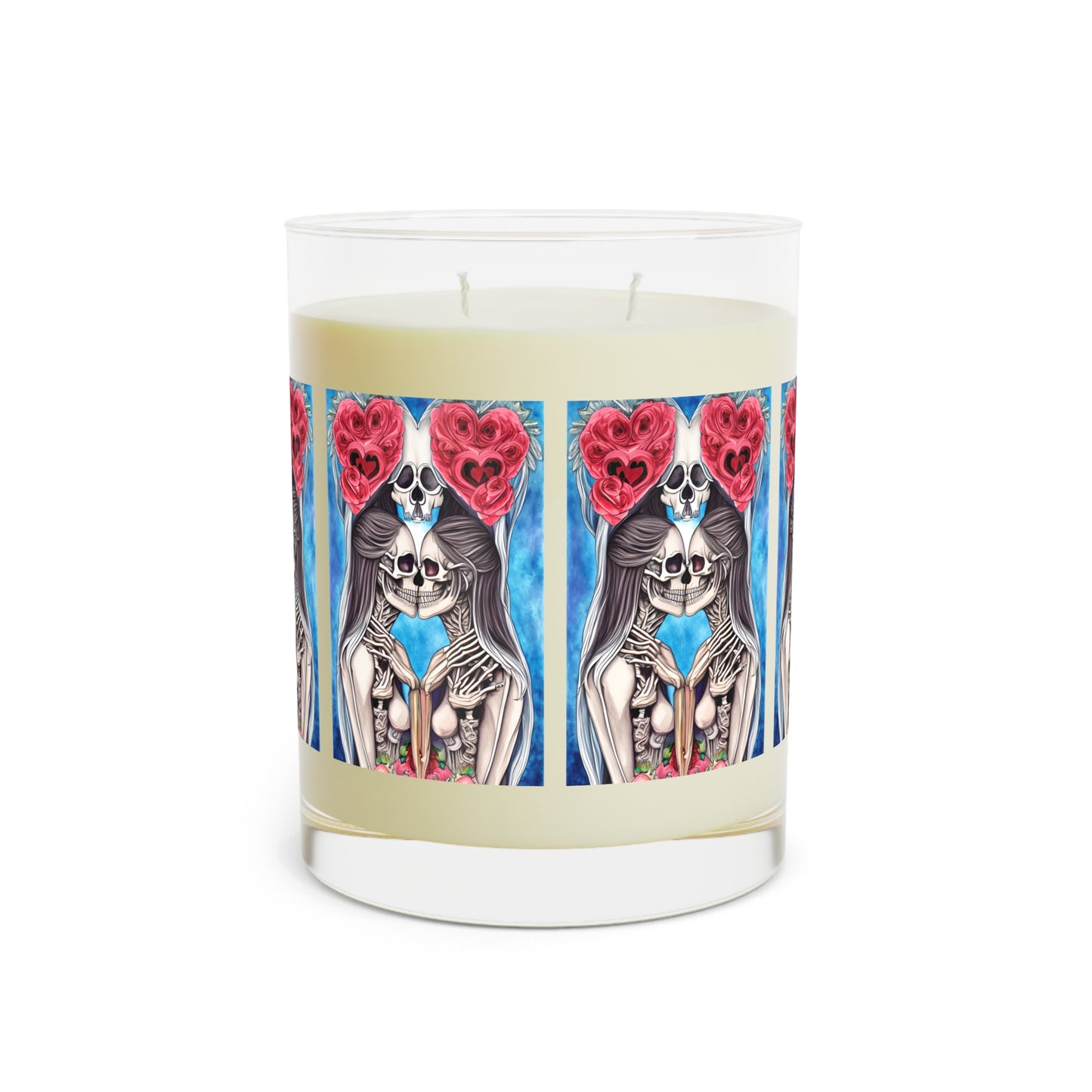 Love Shows No Time Boundaries Skulls,  Loewenkind Creations Scented Candle - Full Glass, 11oz